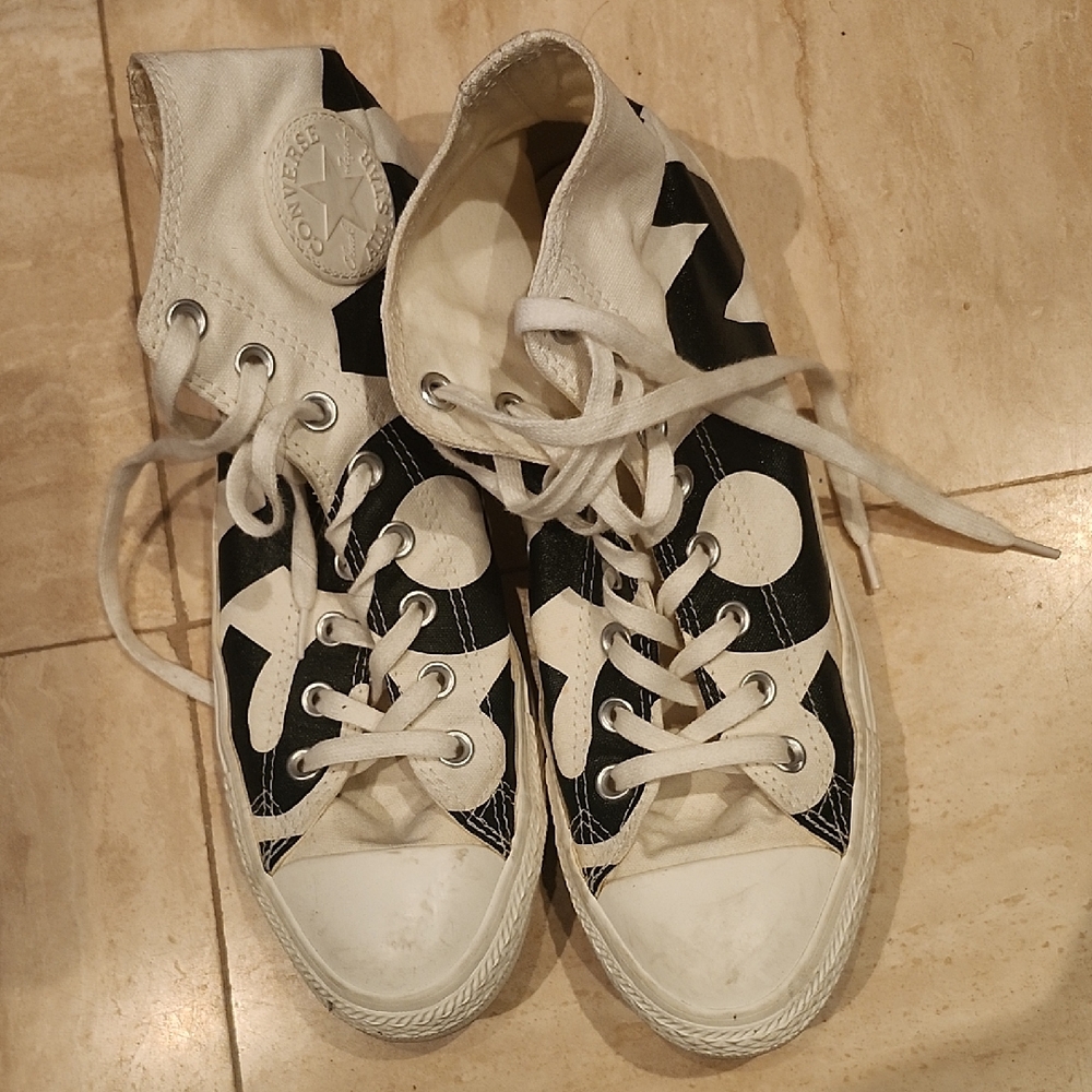 Converse Star Pattern Black and White Sneakers
